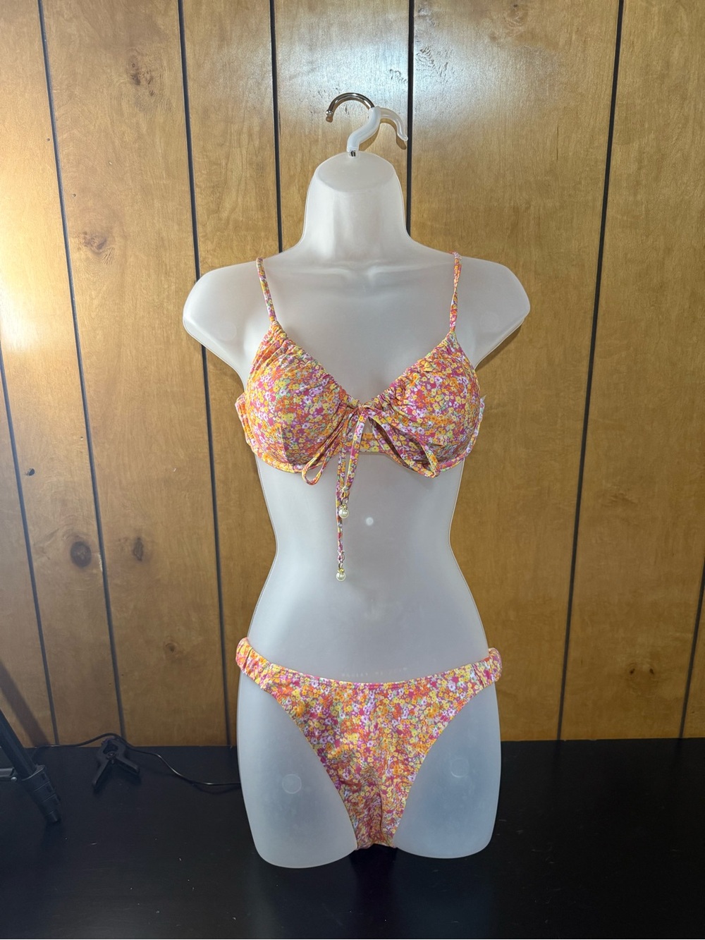 Pink Orange Yellow Floral Women Swim Bikini